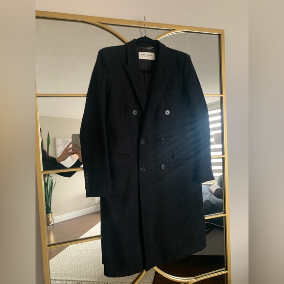 SAINT LAURENT DOUBLE BREASTED LONG COAT - Picture 4 of 12